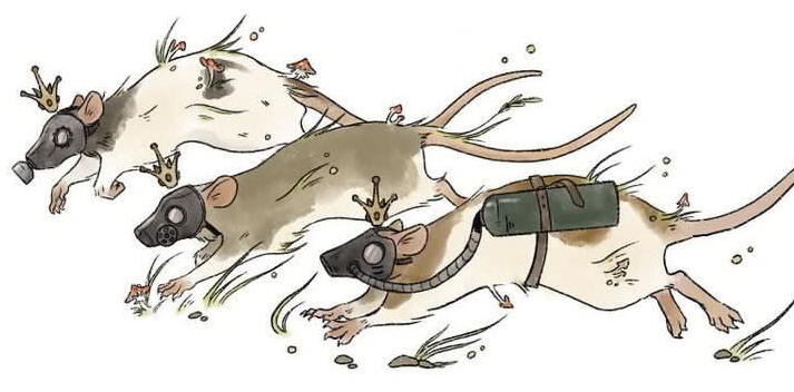 Gas mask rats tattoo design