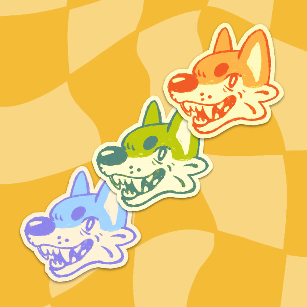 Toony Wolf Sticker + alt colorways