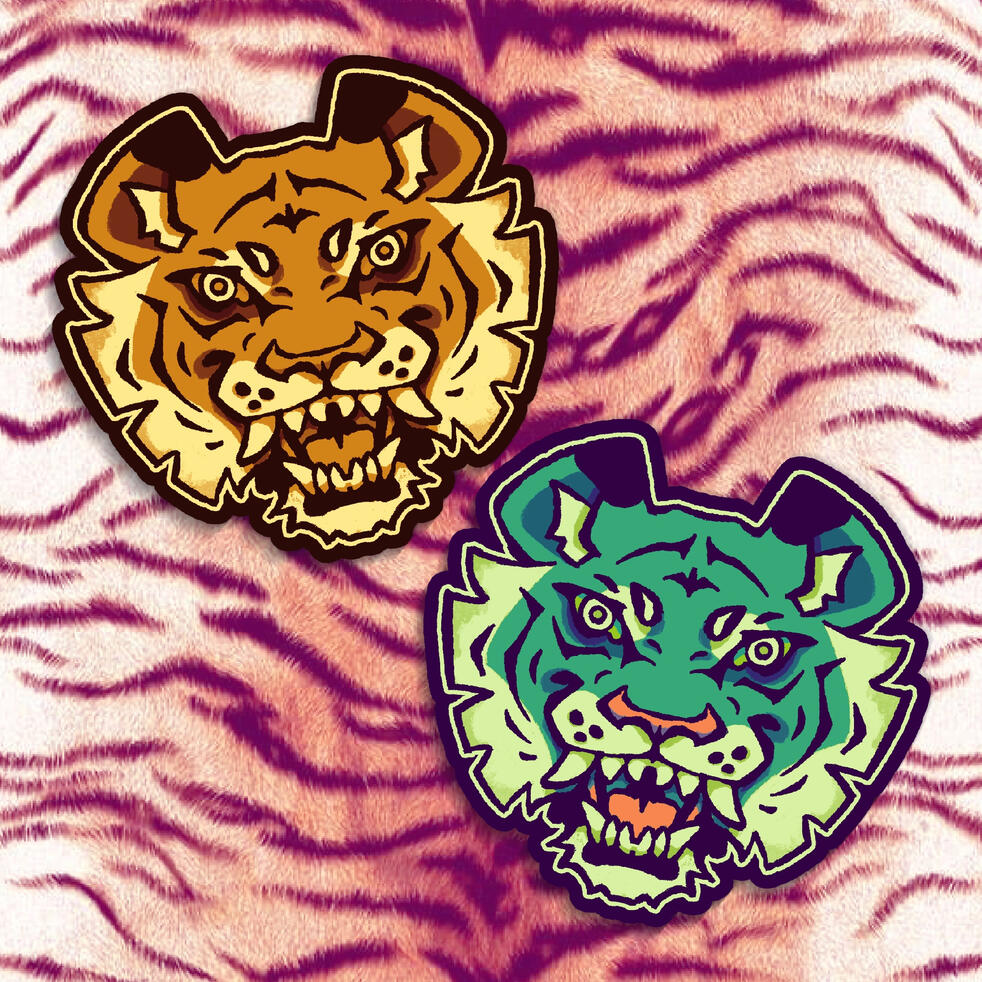 Grinning Tiger -Stickers